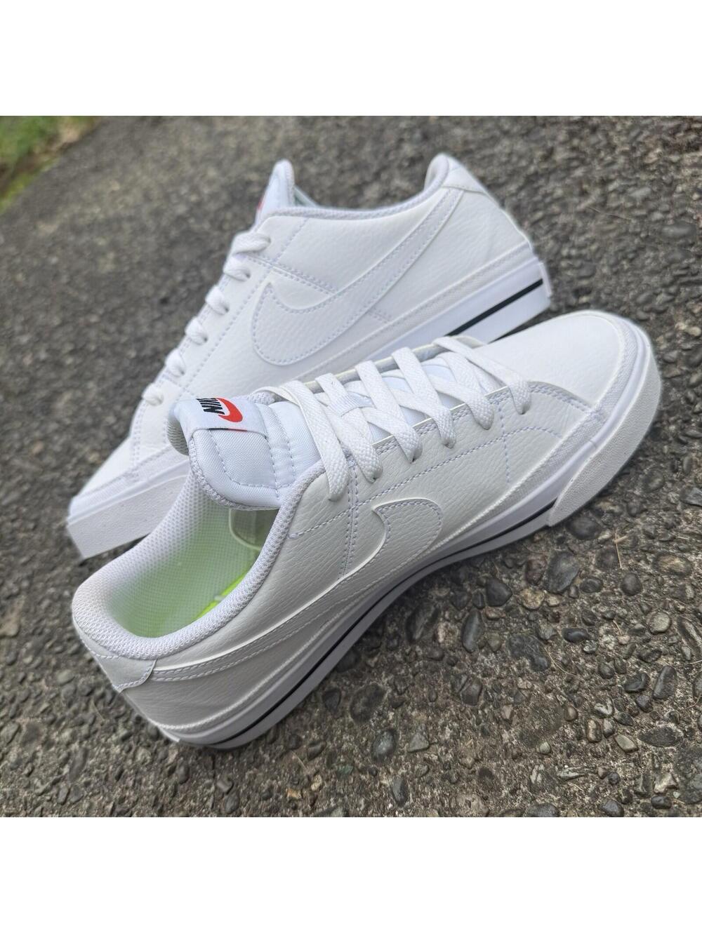 Nike Court Legacy Next Nature White Black Leather Low Top Sneakers DH3161-101 - Picture 2 of 9